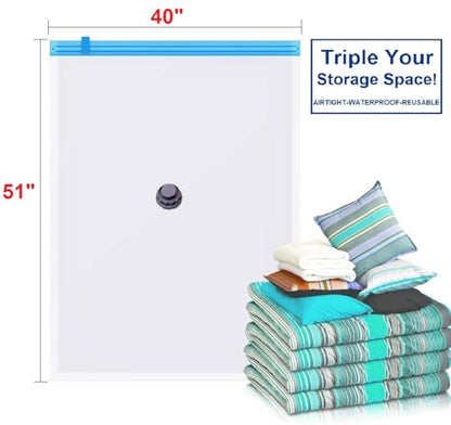 5 Pack Super Jumbo 40"X52" Zip and Lock Big Storage Bag Zipper Resealable Plastic Bags Strong 3 Mil Thickness