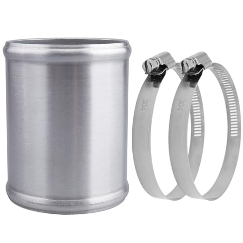 AC PERFORMANCE 3.5" (89mm) OD Aluminum Alloy Hose Joiner Silicone Pipe Connector Bead, 4" Length with 304 SS Clamps - size: 3.5" (89mm)