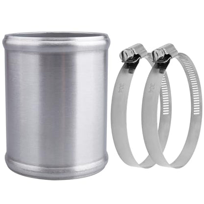 AC PERFORMANCE 3.5" (89mm) OD Aluminum Alloy Hose Joiner Silicone Pipe Connector Bead, 4" Length with 304 SS Clamps - size: 3.5" (89mm)
