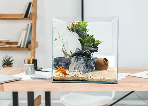36C 11.5 Gallon Cube Rimless Low Iron Aquarium Tank,W14.2×D14.2×H14.2 in(36x36x36cm) 5mm Thickness with Nano Foam Leveling Mat Included - size: 11.5Gal W14.2×D14.2×H14.2 in(36x36x36cm)