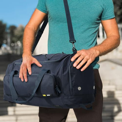 MIER Large Gym Bag for Men 60L Duffel Bag with Shoe Compartment - color: Pure Blue