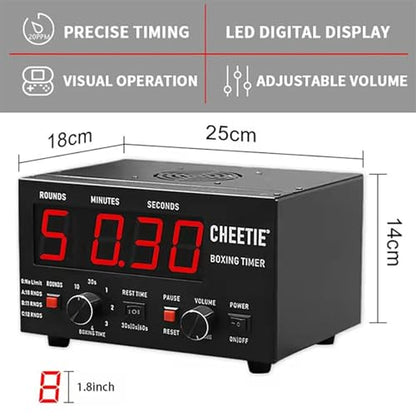 Classic Boxing Interval Timer.Professional Gym Timer w/LED Display,Boxing Timer w/Adjustable Sound & Stopwatch,Selectable Training Time,Cycle Repetitions (Blue) - color: Blue