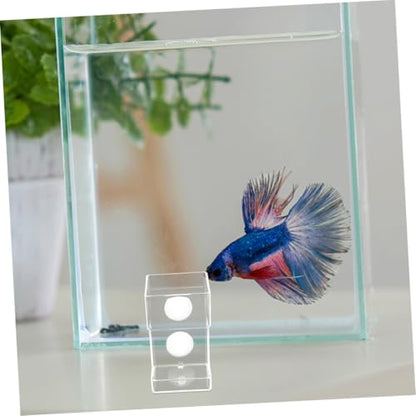 PRETYZOOM Aquarium Fish Feeder Feeding Tube with Suction Cup, Large Square Non-Floating Sinkable Fish Tank Accessory for Betta and Shrimp Feeding