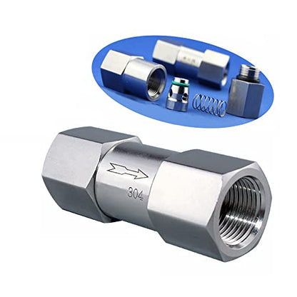 1/8 1/4 3/8 1/2 Inch G Female Thread 304 Stainless Steel Check Valve One Way Non-Return Valve for Water Oil Gas Check Valve(1/2 Inch) - size: 1/2 Inch