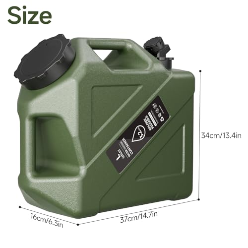 3.2GAL Camping Water Jug, Portable Water Storage Container with Spigot, Leak-Proof Lid & Dual Handles, Outdoor Water Tank for Camping, RV, Emergency Preparedness