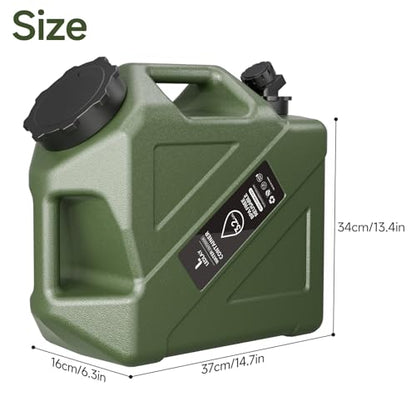 3.2GAL Camping Water Jug, Portable Water Storage Container with Spigot, Leak-Proof Lid & Dual Handles, Outdoor Water Tank for Camping, RV, Emergency Preparedness