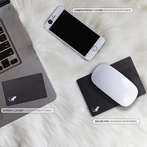 Mouse Pad Adhesive Bottom - Sticks to Any Surface - Portable - Webcam Covers and Screen Cleaner Included (2 Pack -Blank- Black) - color: 2 PACK - BLANK BLACK