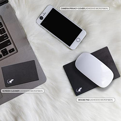 Mouse Pad Adhesive Bottom - Sticks to Any Surface - Portable - Webcam Covers and Screen Cleaner Included (2 Pack -Blank- Black) - color: 2 PACK - BLANK BLACK