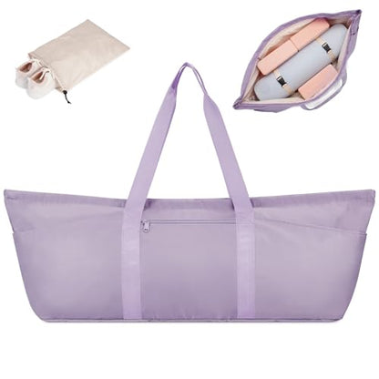 sportsnew Large Yoga Mat Bag Trolley Sleeve Gym Carrier Shoe Bag Wet Pocket - color: Purple