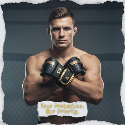 MMA Gloves for Men & Women – Hybrid Open Palm Sparring Gloves for Kickboxing, Heavy Bag, Boxing, UFC, Muay Thai, Martial Arts Training