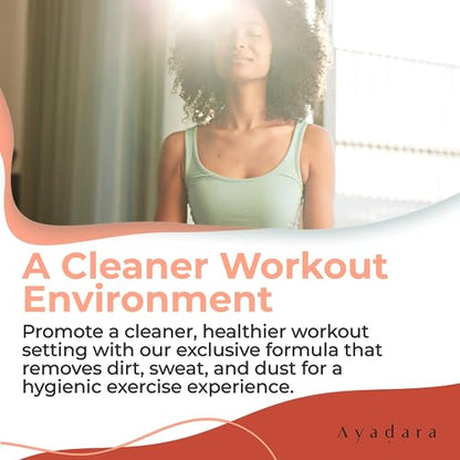 Ayadara Yoga Mat Cleaner Spray, Cleaning Spray for Yoga Accessories, All Purpose Mat Spray for Gym Equipment, Workout Mat Spray With Tea Tree Oil, Yoga Mat Spray Cleaner, 1000 Sprays per Bottle 2-Pack