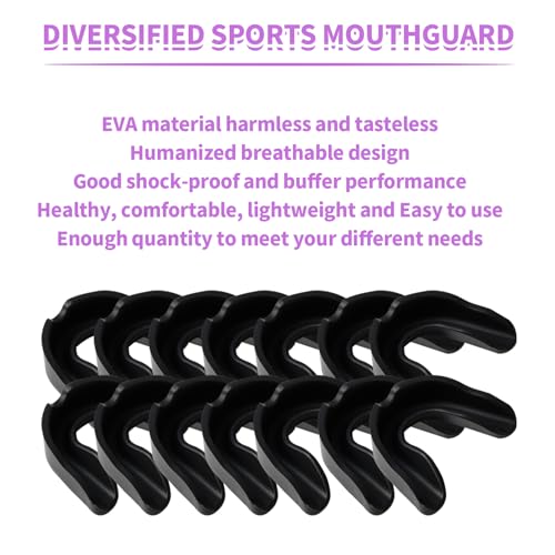 10 Pieces Sport Mouth Guards, Black - color: Black