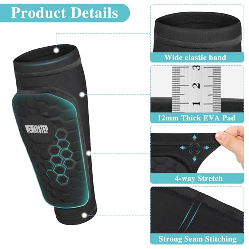 Soccer Shin Guards for Kids Adult, Calf Compression Sleeve - color: Blue, size: Large