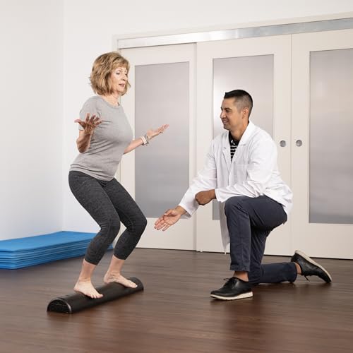 OPTP AXIS Firm Density Foam Roller – Half-Round, Black, 36" X 3" | High density firm foam roller for physical therapy, yoga, Pilates, fitness exercise & sports training, Heat-molded EPP foam - color: Black - 36" X 3" Half-round