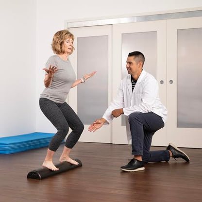 OPTP AXIS Firm Density Foam Roller – Half-Round, Black, 36" X 3" | High density firm foam roller for physical therapy, yoga, Pilates, fitness exercise & sports training, Heat-molded EPP foam - color: Black - 36" X 3" Half-round
