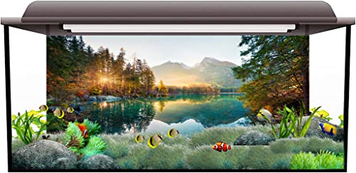 AWERT 36x18 inches Nature Landscape Aquarium Background River Mountain Autumn Scenery Fish Tank Background Vinyl Background