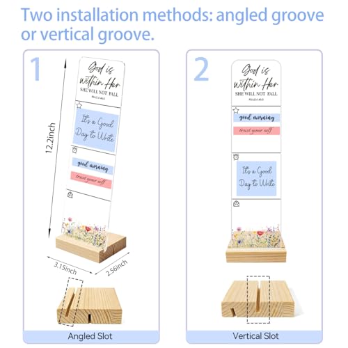 Sticky Notes Monitor Memo Board with Removable Wooden Base God is Within Her She Will Not Fall Portable Acrylic Sticky Note Holder Message Board Sign Bonus 200 Sheets Sticky Notes Office Desk