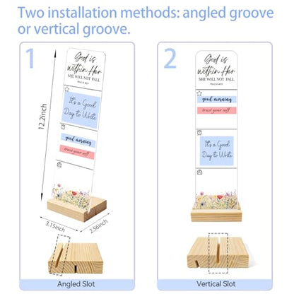 Sticky Notes Monitor Memo Board with Removable Wooden Base God is Within Her She Will Not Fall Portable Acrylic Sticky Note Holder Message Board Sign Bonus 200 Sheets Sticky Notes Office Desk
