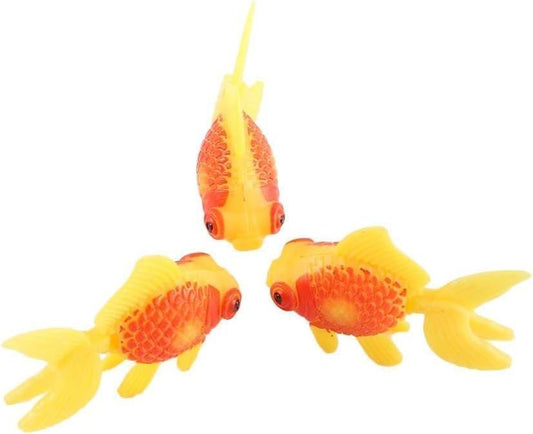 3Pcs Artificial Aquarium Fishes Fake Fish Plastic Fish Aquarium Moving Fishes Ornament Decoration Orange Goldfish for Aquarium Fish Tank Aquarium Décor Thematic Ornaments,Aquarium Décor