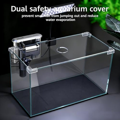 10 Gallon Glass Small Fish Tank with Filter Light and Lid, Aquarium Starter Kit - size: 10 Gallon