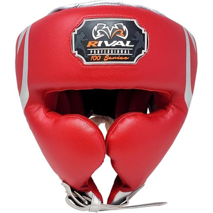 RIVAL Boxing RHG100 Professional Headgear - Lightweight Construction with Wide, Lateral Eye Opening for Maximum Visibility - color: Red/Silver, size: X-Large
