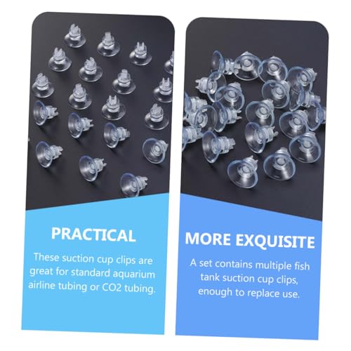 YARNOW 18pcs Aquarium Suction Cup Clips and Rubber Clamps for Fish Tank Airline Tube Holder with Strong Grip, Sturdy Silicone Material, Suitable for Air Pump Accessories in Freshwater