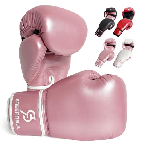 Boxing Gloves for Men & Women, Beginner Kickboxing, 8-16oz - color: Pink, size: 10oz