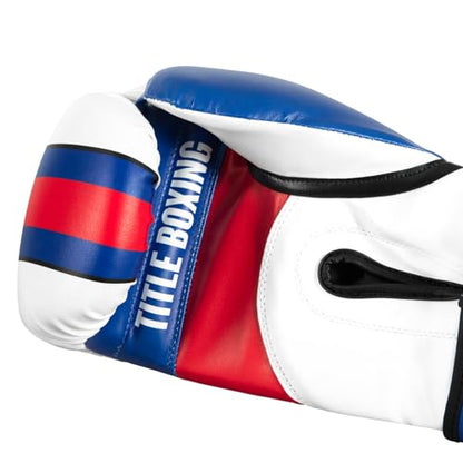 Title Boxing World Bag Boxing Gloves - color: Blue/White/Red, size: 14 oz