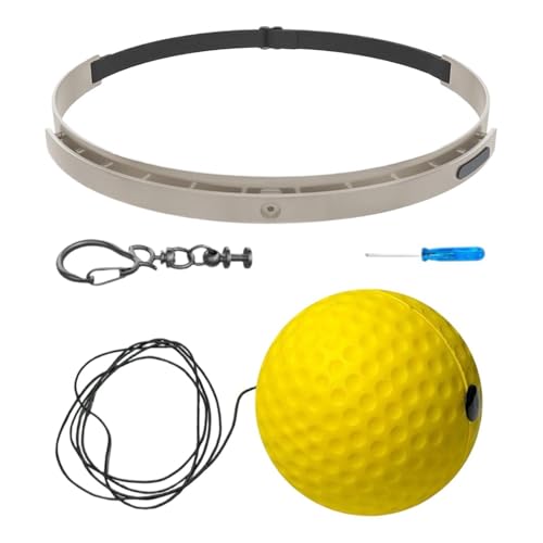 Boxing Ball with Headband Wearable Fitness Equipment - color: yellow soft ball