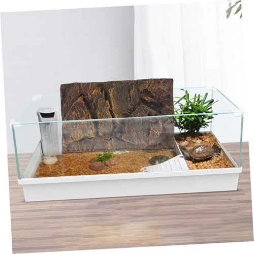 POPETPOP 3D Bearded Dragon Tank Background Rock Terrarium Background, Reptile Terrarium Decoration 3D Background Board Fish Tank Lifelike Board (PU62-3) Reptile Tank Decoration Custom Pictures