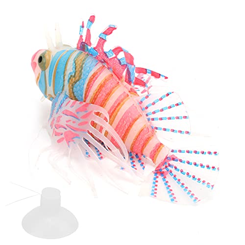 Artificial Glowing Fish, Fish Tank Floating Fake Tropical Angel Fish with Suction Cup, Silicone Colorful Fish Tank Simulation Fish Luminous Aquarium Floating Ornaments for Aquarium Tank(Pink Blue)