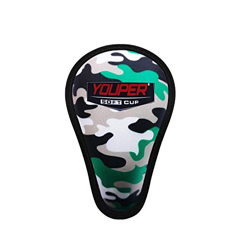 Youper Boys Youth Soft Foam Protective Athletic Cup (Ages 7-12), Kid Athletic Cup for Baseball, T-Ball, Football - color: Army Camo (1-Pack)