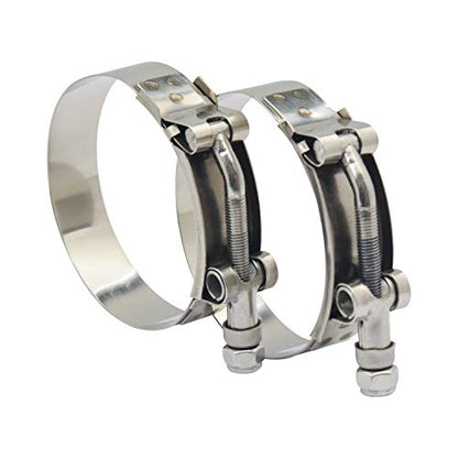 3.25" T Bolt Hose Clamp Stainless Steel - Working Range 89mm - 97mm for 3.25" I.D. Hose with 3mm - 6mm Wall Thickness, Roadformer T-bolt Clamp Featured to Provide Reliable Sealing Force, 2 Pack - size: 3.25" Hose Clamp 89mm - 97mm (3.50" - 3.82")