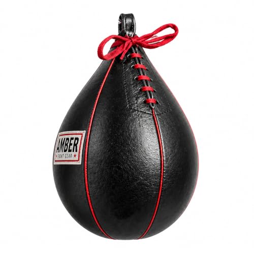 Amber Sports Genuine Leather Speed Bag for Boxing & MMA – Handcrafted Punching Ball for Reflex & Speed – Balanced for Fast Rebound – Available in Sizes XS, S, M, L - size: Medium (7"x10")