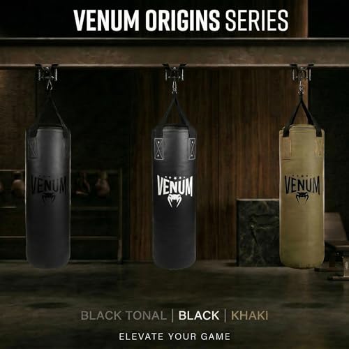 Venum Origins Punching Bag (Ceiling Mount Included) - color: Khaki/Black