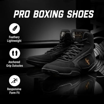 Hayabusa Pro Boxing Lightweight Shoes | Boxing Shoes for Men and Women, Wrestling Shoes, Boxing Boots, Cross Training Shoes, Boxing Shoes Women,Boxing Training Shoes - color: Black, size: 6.5 Women/5 Men