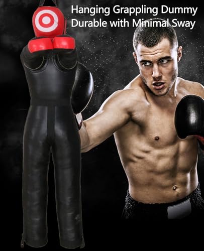 Hanging Grappling Dummy, Martial Arts Doll, MMA Wrestling Dummy, Durable Canvas Fabrics, Standing Sitting Laying Throwing, for Boxing Karate Training UNFILLED