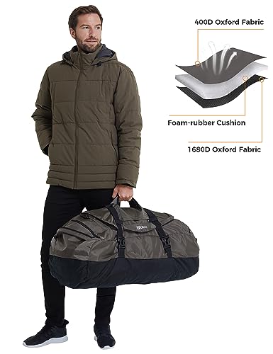 Ubon Convertible Duffel Backpack Weekender Gym Bag with Shoe Compartment - color: Grey, size: 80L