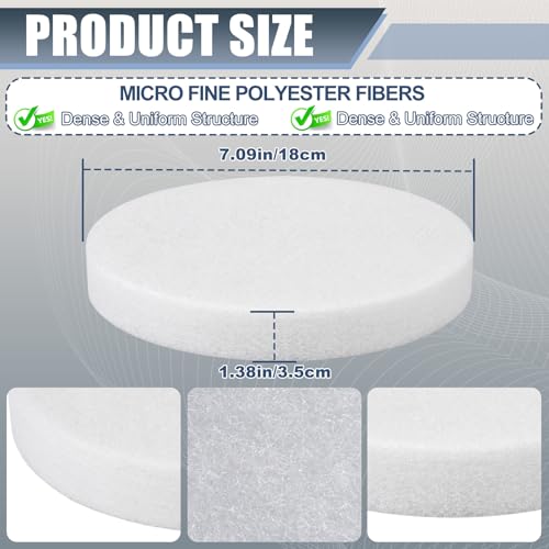 Fine Filter Water Polishing Pads Compatible with Fluval FX4 FX5 FX6, Aquarium Filter Media Replacement, High Density, Snug Fit No Bypass, 6 Pack