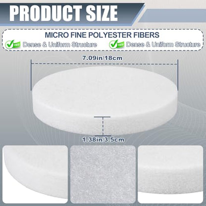 Fine Filter Water Polishing Pads Compatible with Fluval FX4 FX5 FX6, Aquarium Filter Media Replacement, High Density, Snug Fit No Bypass, 6 Pack