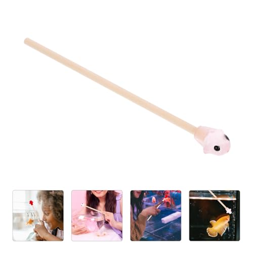 FRCOLOR Fish Training Stick Toys Fish Betta Training Wand Betta Bed Tunnel Hide Resting Tube Wooden Stick Interactive Wooden Wand for Aquariums-Random Color