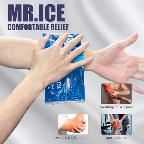 2 Pack Reusable Gel Ice Packs, Flexible Hot Cold Packs for Injuries | Flexible When Frozen, Reusable Hot & Cold Therapy, Ideal for Breast Surgery, Strain, Migraine,Durable Leak-Resistant Design - style: 4.3" x 9.8" 2 packs