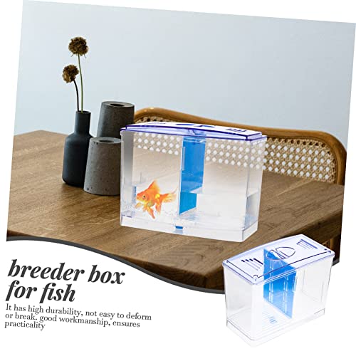 GALPADA Transparent Acrylic Betta Fish Breeding Box with Removable Divider Mini Isolation Hatchery Tank for Small Fish Survival and Observation Aquarium Incubator