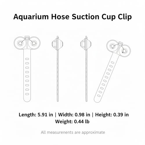 Silicone Aquarium Hose Clip with Suction Cup - Transparent Tubing Organizer for Fish Tank Glass, Holds Air Lines & Filter Hoses (1 Pack)