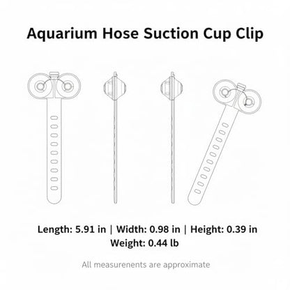 Silicone Aquarium Hose Clip with Suction Cup - Transparent Tubing Organizer for Fish Tank Glass, Holds Air Lines & Filter Hoses (1 Pack)