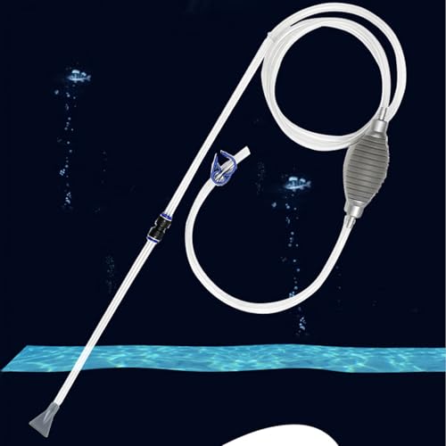 Aquarium Siphon Water Changer Kit, Manual Pump Starter Gravel Washer with Control, Fish Tank Maintenance Tool for Betta and Small Tanks