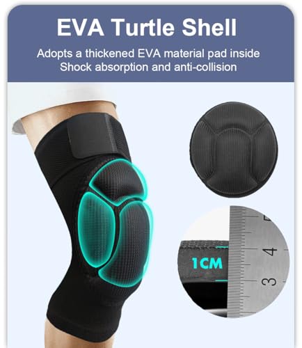 SUJAYU 2 Pack Turtle Volleyball Knee Pads for Women Men Wrestling Knee Pads Wrestling Gear, Crash Pad Snowboarding Gear Knee Protector Soft Knee Pad for Work (Small) - size: Small