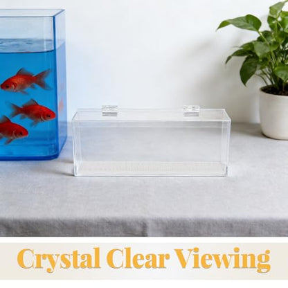 Acclimation Box for Saltwater Fish: Shrimp Breeding Box - Clear Acrylic Fish Isolation Breeding Tank - 9.84x3.78in Aquarium Incubator for Baby Clownfish Guppy - size: 25.00X9.60X5.10CM