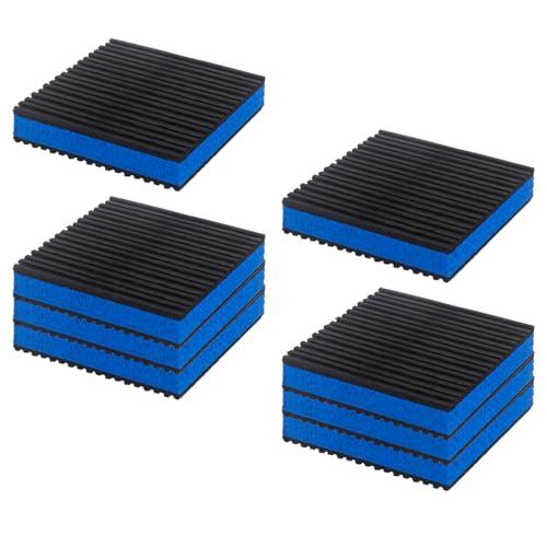 8Pcs Anti Vibration Pads 4'' X 4'' X 7/8" Sound Isolation Ribbed Rubber Mats with EVA Center, Heavy Duty Blue EVA Pad for Air Conditioner,Compressors,HVAC,Treadmills etc