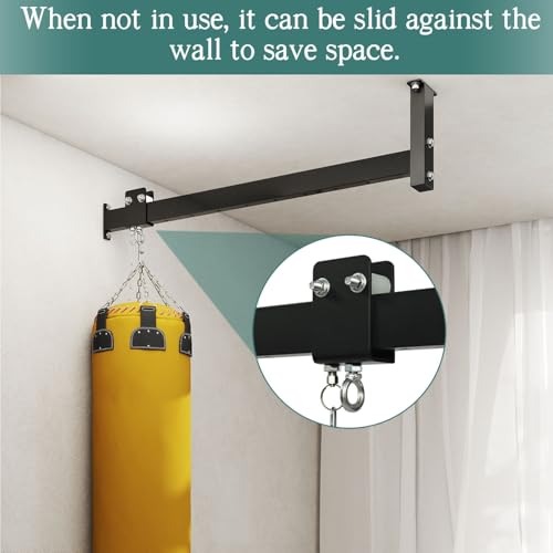 Heavy Bag Hanger w Roller Wall Ceiling Mount 42'' , up to 300 LB Capacity